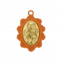 Pingente Medalha Santa Ana Laranja com Ouro 34mm