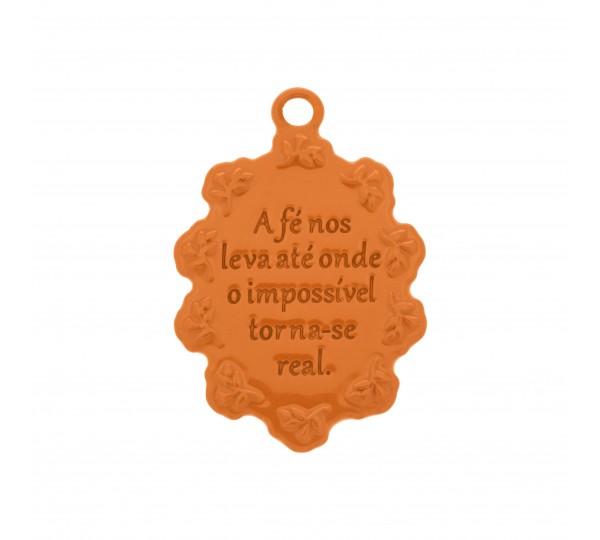 Pingente Medalha Santa Ana Laranja com Ouro 34mm