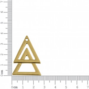 Pingente Triângulo Duplo Ouro 38mm