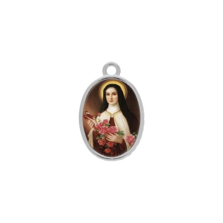 Pingente Medalha Santa Terezinha Níquel 23mm