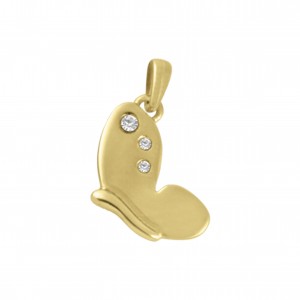 Pingente Borboleta Ouro com Strass 22mm