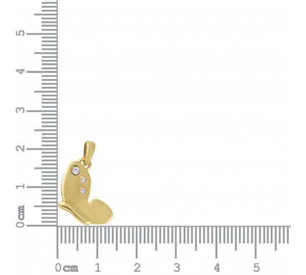 Pingente Borboleta Ouro com Strass 22mm