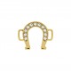 Passa Tira Ferradura Ouro com Strass 25mm