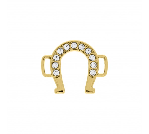 Passa Tira Ferradura Ouro com Strass 25mm