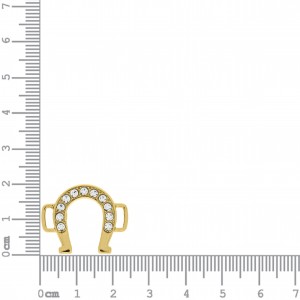 Passa Tira Ferradura Ouro com Strass 25mm