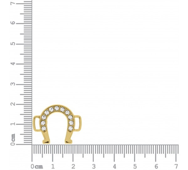 Passa Tira Ferradura Ouro com Strass 25mm
