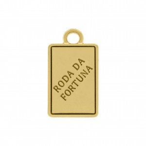 Pingente Roda da Fortuna Ouro com Mostarda 21mm