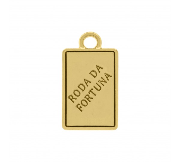 Pingente Roda da Fortuna Ouro com Mostarda 21mm