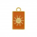 Pingente Sol Ouro com Laranja 21mm