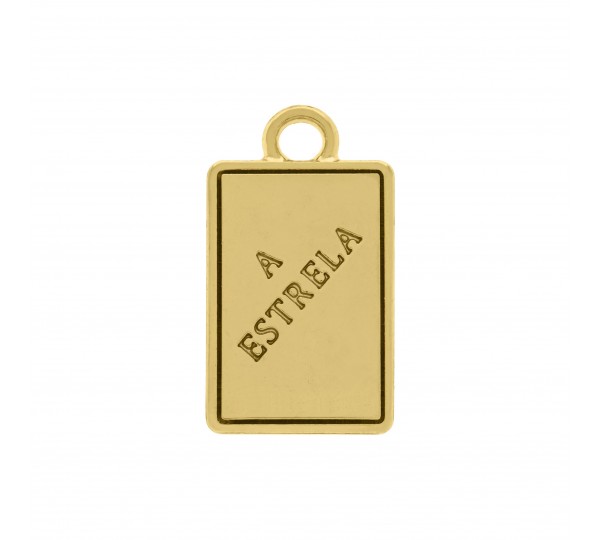 Pingente Estrela Ouro com Branco 21mm