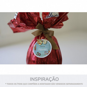 Conjunto Pingentes Páscoa Ouro com Resina Colorida