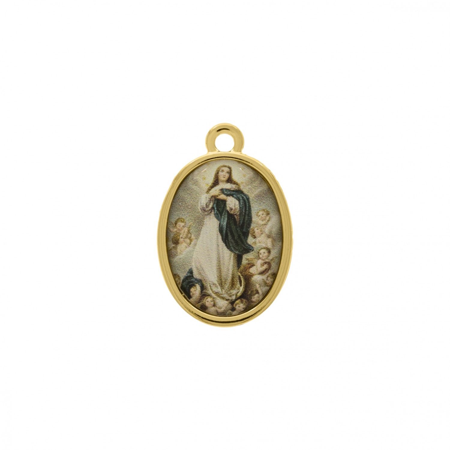 Pingente Medalha Ouro Nossa Senhora Conceição 23mm