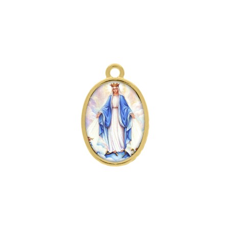 Pingente Medalha Nossa Senhora das Graças Ouro 23mm