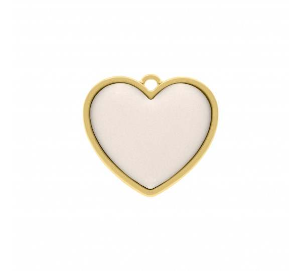 Pingente Coração Ouro com Pérola 27mm