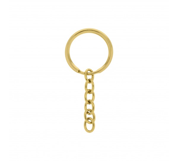 Argola para Chaveiro com Corrente Ouro 25mm