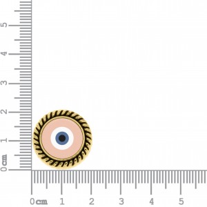 Passador Redondo Olho Grego Ouro com Rosa Claro 21mm