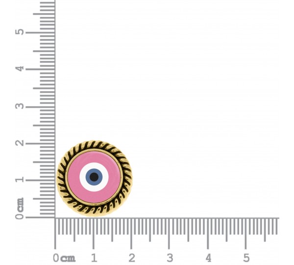 Passador Redondo Olho Grego Ouro com Rosa 21mm