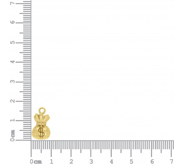 Pingente Saco de Dinheiro Ouro 17mm