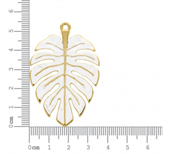 Pingente Costela de Adão Ouro com Branco 54mm