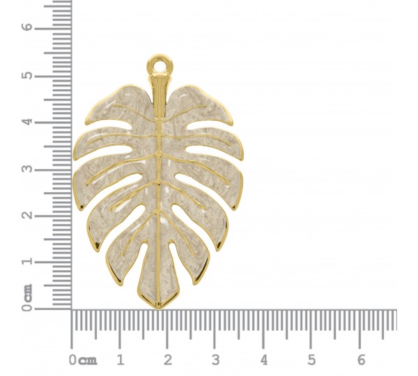 Pingente Costela de Adão Ouro com Pérola 54mm