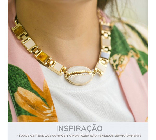 Pingente Búzio Ouro com Pérola 46mm