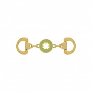 Bridão Trevo da Sorte Ouro com Resina Verde 62mm