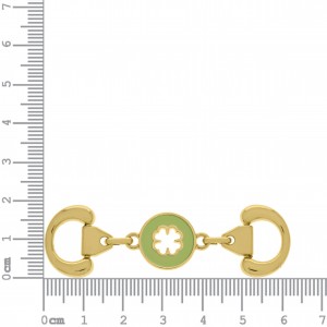Bridão Trevo da Sorte Ouro com Resina Verde 62mm