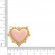 Pingente Coração Ouro com Rosa e Strass 35mm