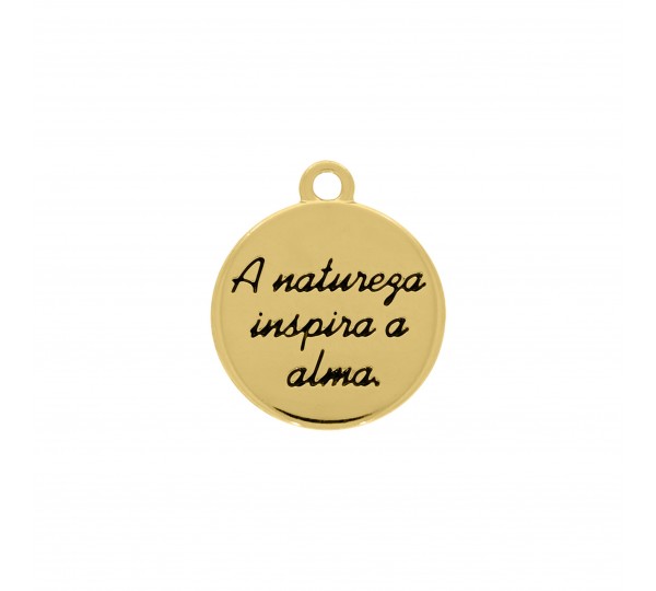 Pingente Medalha Cavalo Ouro 17mm