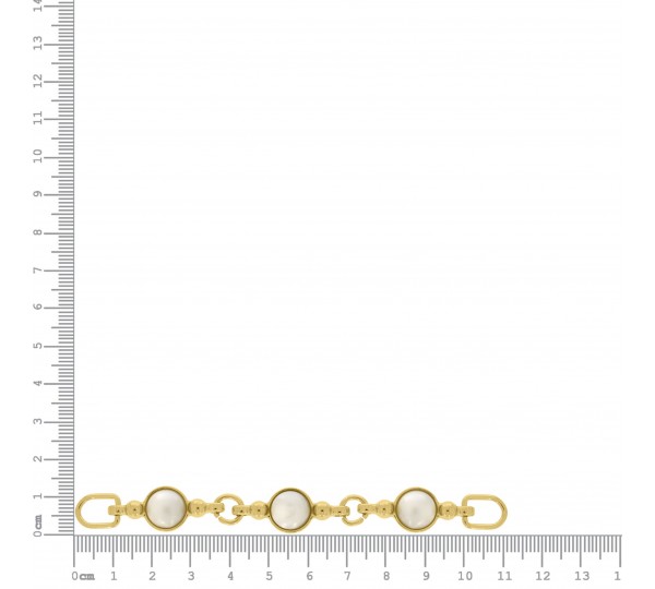 Montagem para Pulseira Ouro com Pérola 111mm