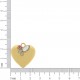 Pingente Coração Ouro com Strass Colorido 26mm