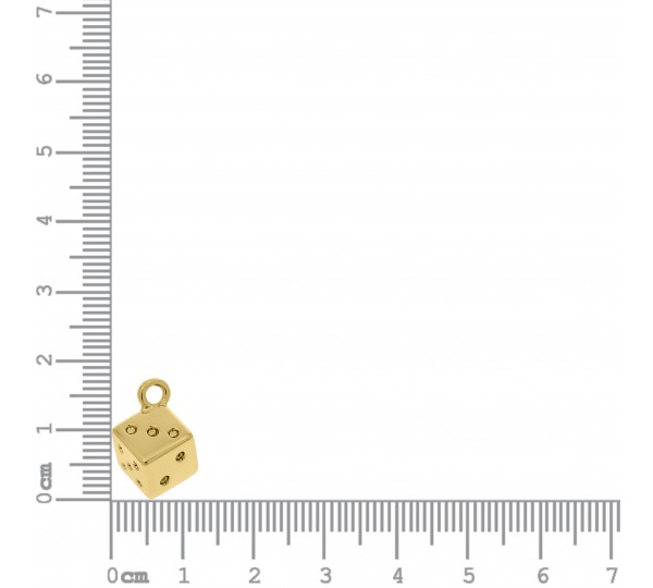 Pingente Dado Ouro 12mm