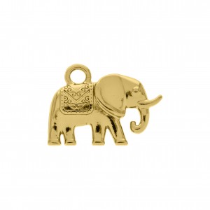 Pingente Elefante Indiano Ouro 21mm