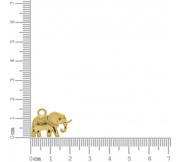 Pingente Elefante Indiano Ouro 21mm