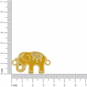 Pingente Elefante Ouro com Mostarda 37mm