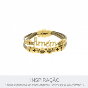 Entremeio Cruz Ouro 12mm