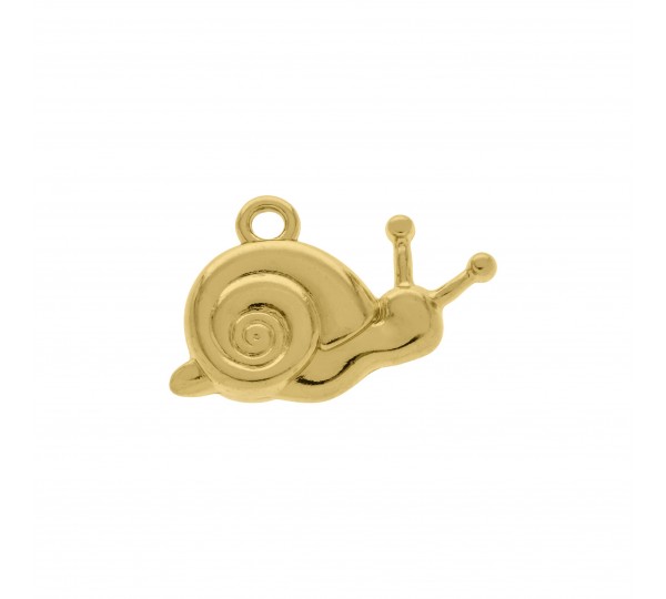 Pingente Caracol Ouro com Resina Pérola 25mm