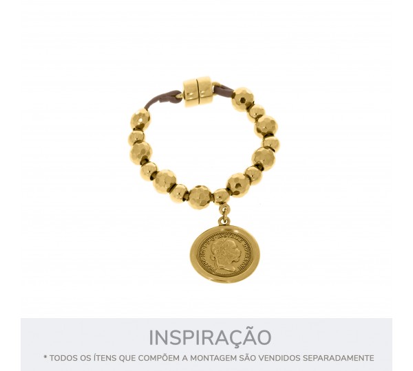 Entremeio Facetado Ouro 9mm