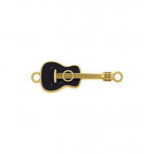 Passa Tira Violão Ouro com Resina Azul 38mm