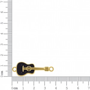 Passa Tira Violão Ouro com Resina Azul 38mm