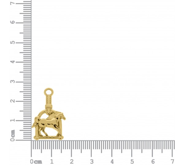 Pingente Estribo e Cavalo Ouro 27mm