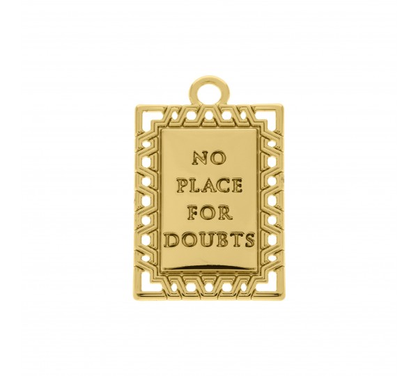 Pingente Medalha No Place For Doubts Ouro 27mm