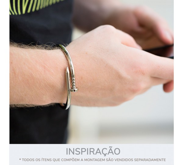 Base para Pulseira Masculina Grafite 65mm