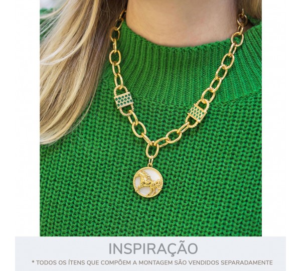 Pingente Cavalo Ouro com Pérola 29mm