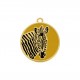 Pingente Medalha Zebra Ouro com Amarelo 34mm