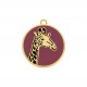 Medalha Girafa Ouro com Rosa 34mm