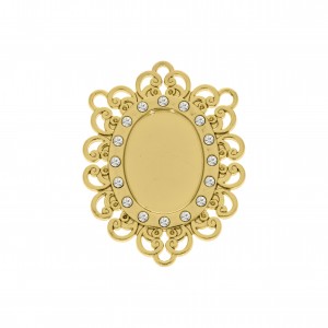 Pingente Camafeu Ouro com Strass 45mm