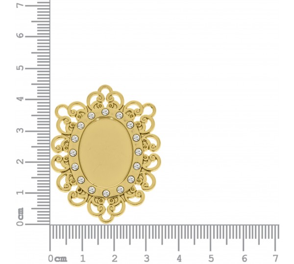 Pingente Camafeu Ouro com Strass 45mm