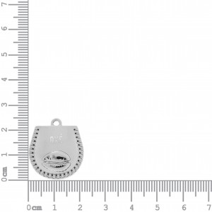 Pingente Medalha Axé com Búzio Níquel 25mm