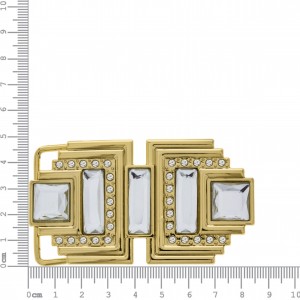 Fivela Ouro com Strass 85mm